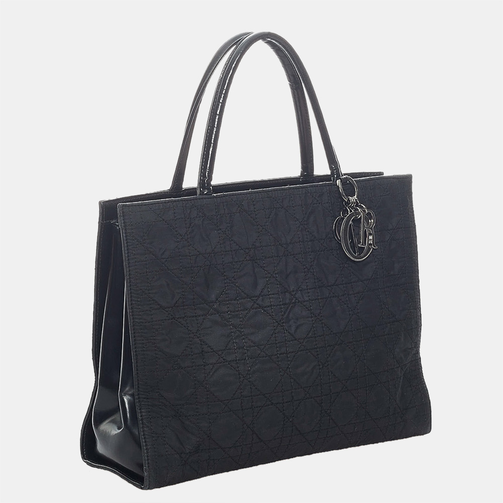 

Dior Black Cannage Nylon Shopper Tote Bag