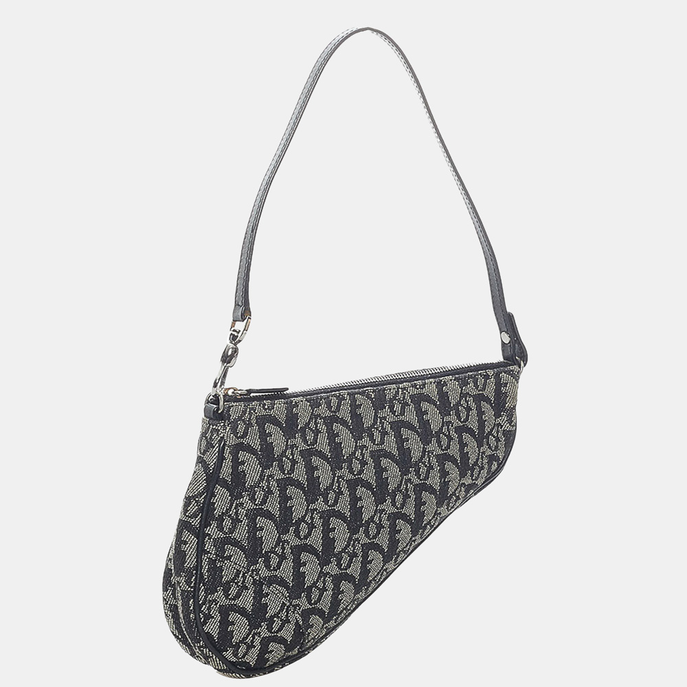 

Dior Black/Grey Dior Oblique Mini Saddle