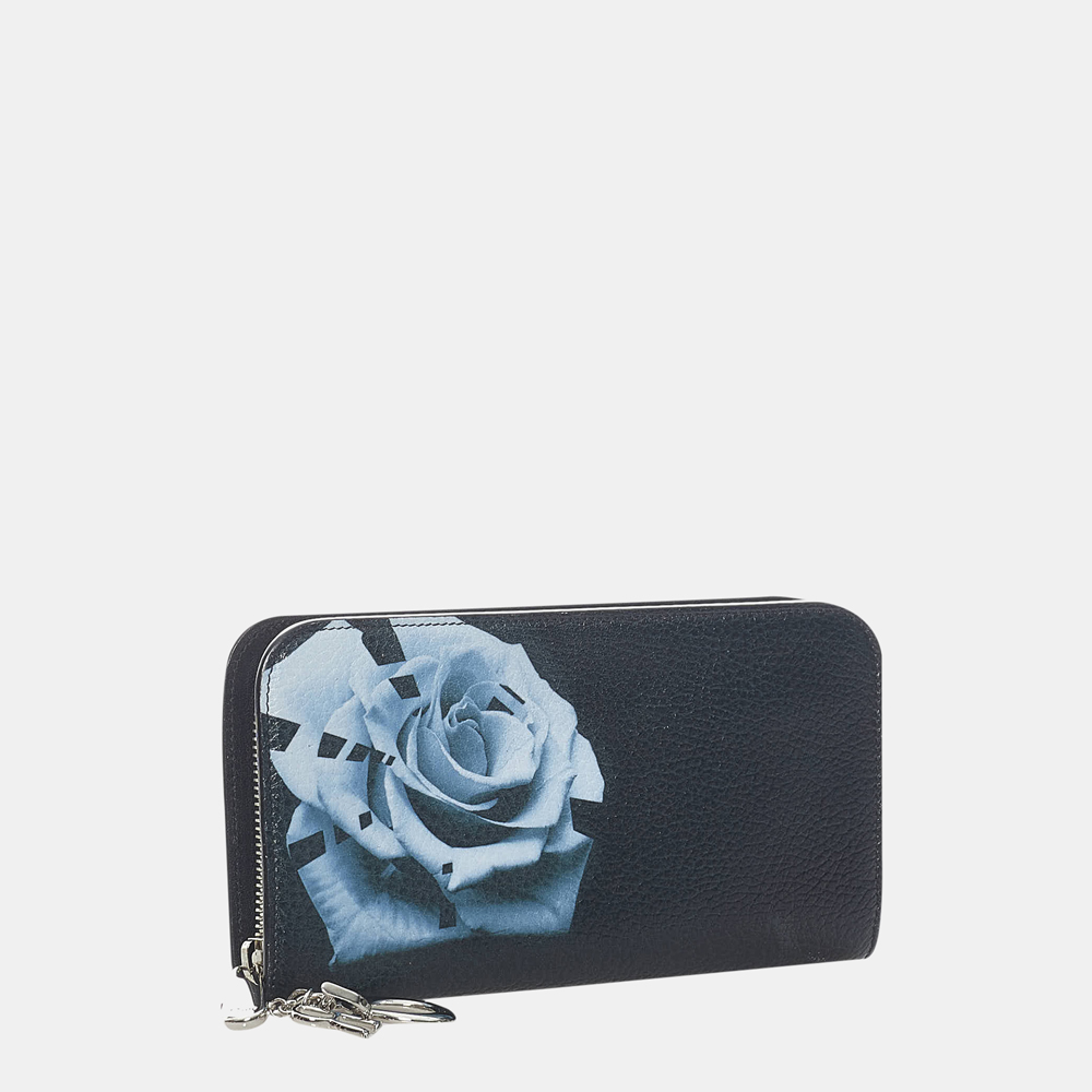 

Dior Black/Blue Diorissimo Voyageur Leather Long Wallet