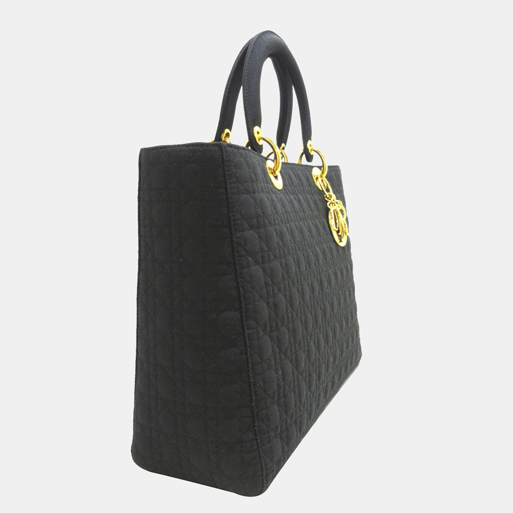 

Dior Black Cannage Lady Dior Nylon Tote Bag