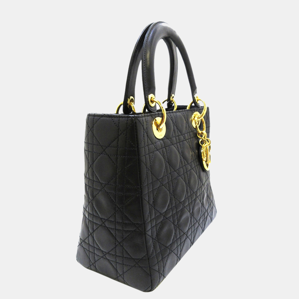 

Dior Black Cannage Lady Dior Leather Handbag
