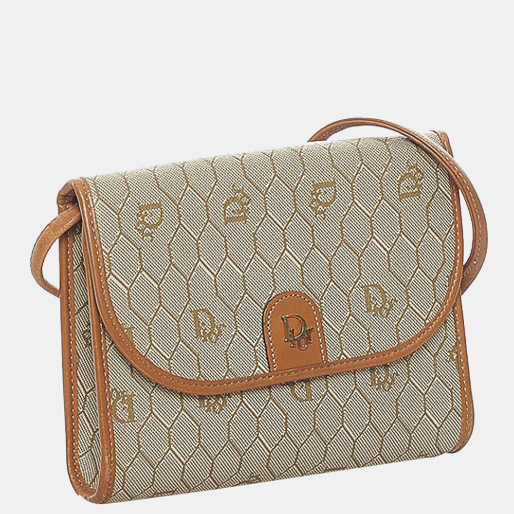 

Dior Beige/Brown Honeycomb Crossbody Bag