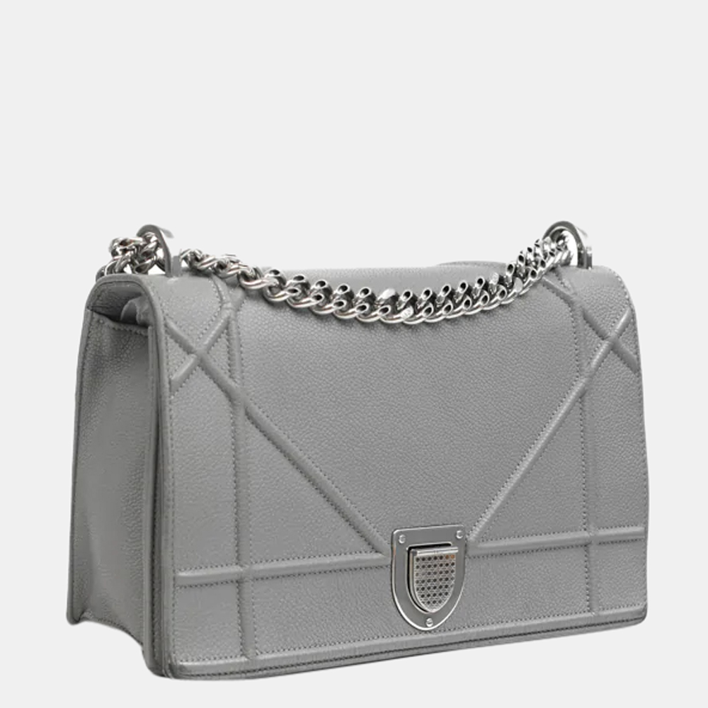 

Dior Grey Leather Diorama Shoulder Bag