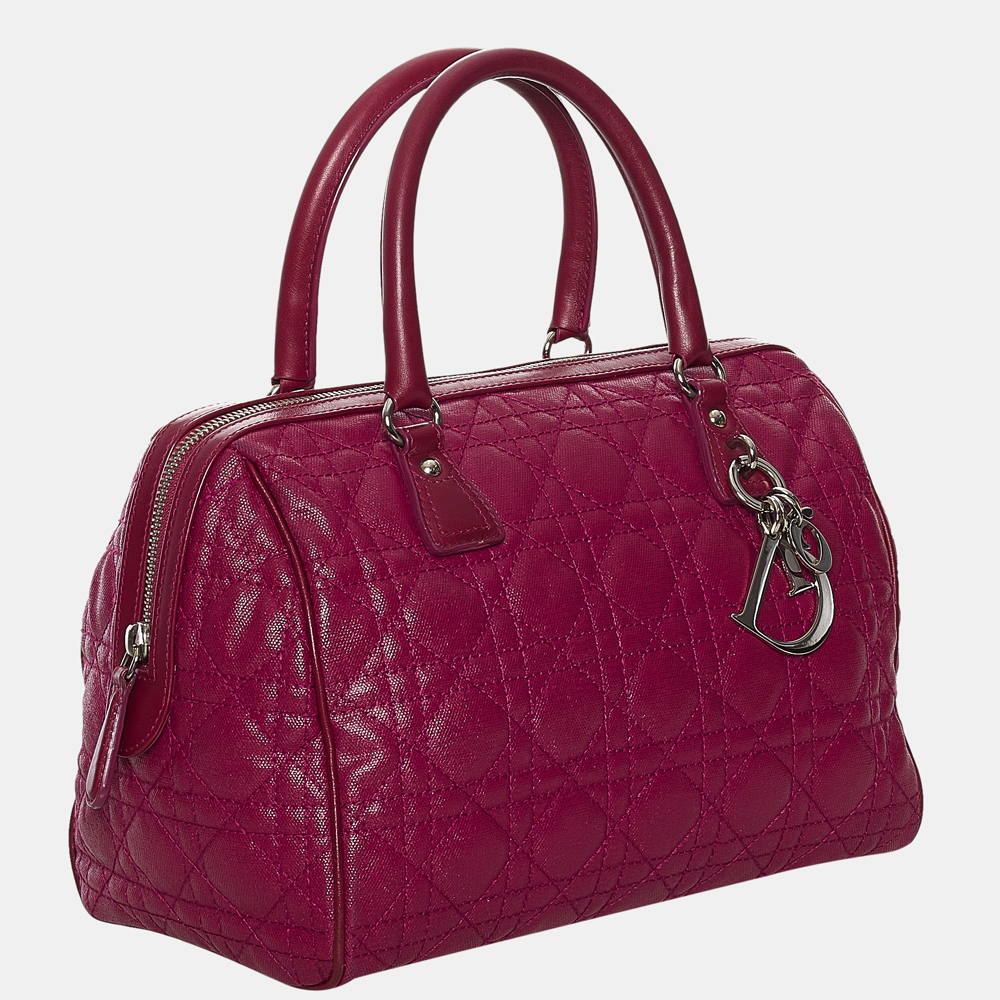 

Dior Purple Cannage Leather Boston Bag