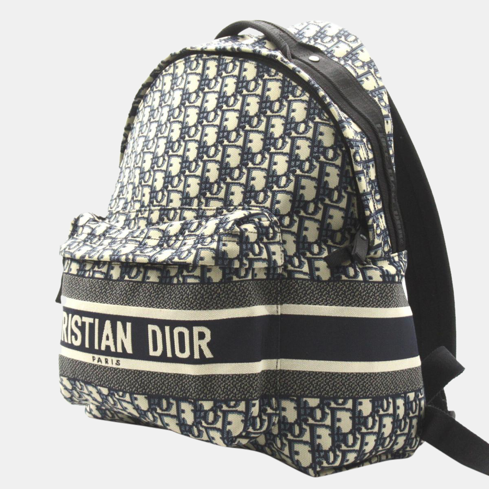 

Dior Blue Canvas Oblique Jacquard Backpack