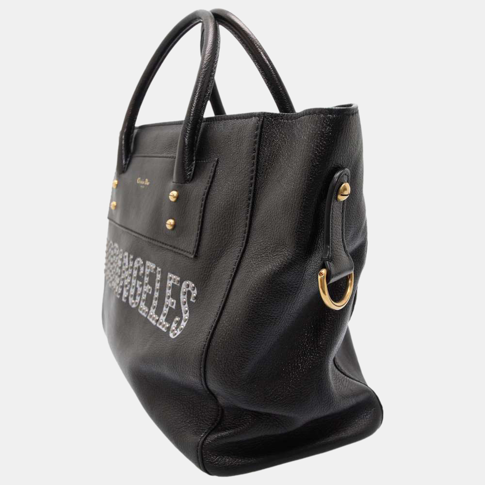 

Dior Black Leather Diorangeles Tote Bag