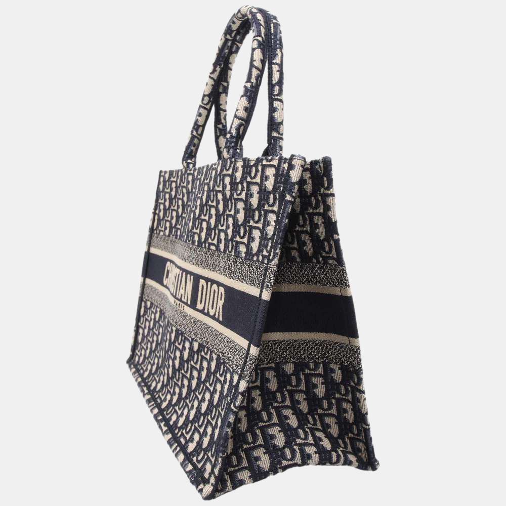 

Dior Oblique Canvas Medium Book Tote Bag, Navy blue