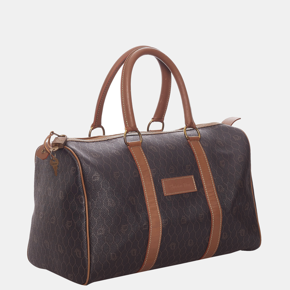 

Dior Brown Honeycomb Boston Bag