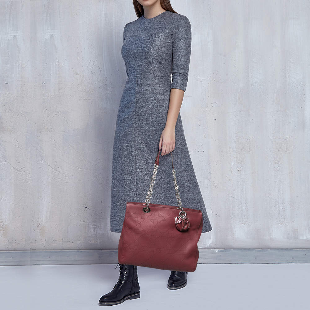 

Dior Burgundy Cannage Leather Medium Ultradior Tote