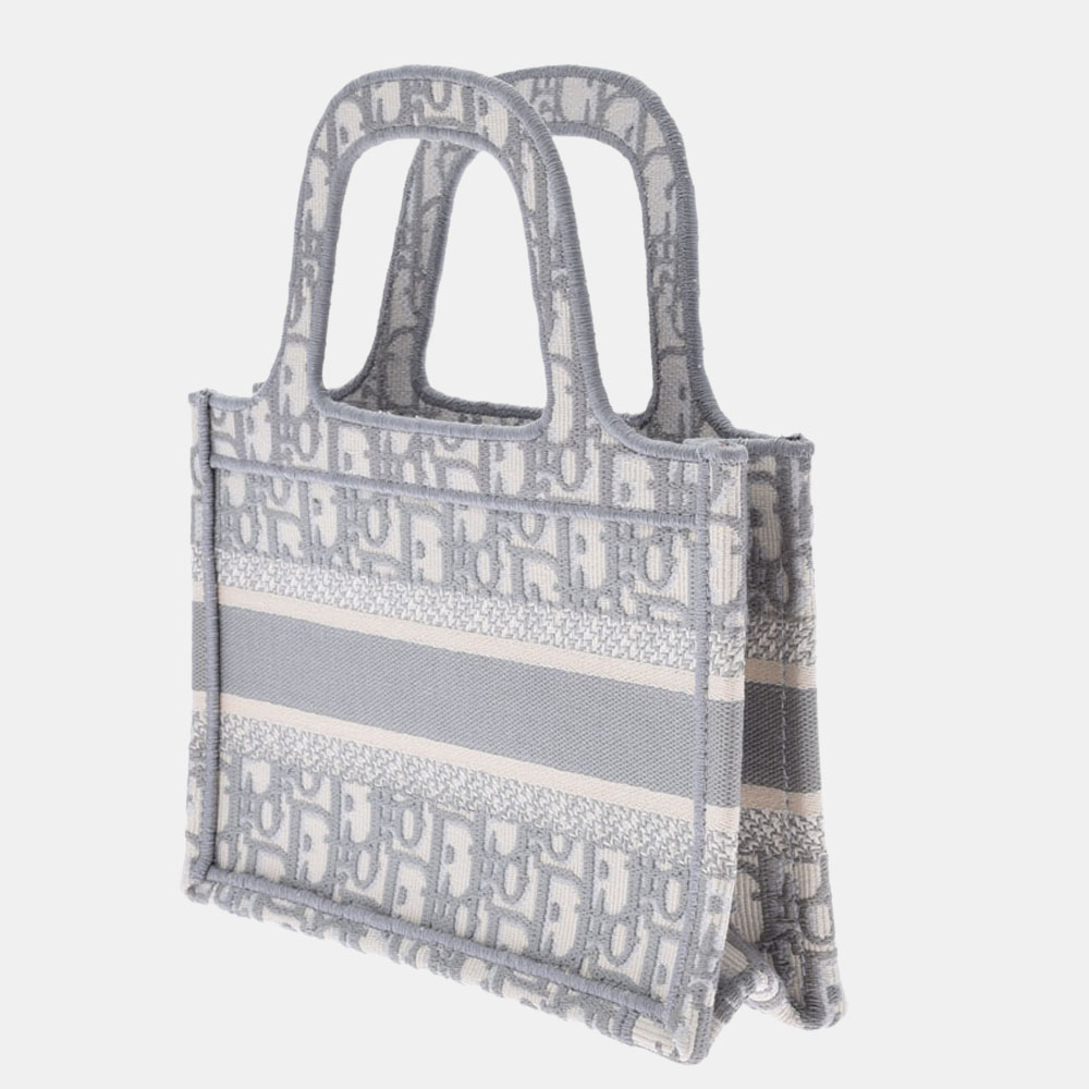 

Dior Grey Canvas Oblique Book Tote Mini Bag