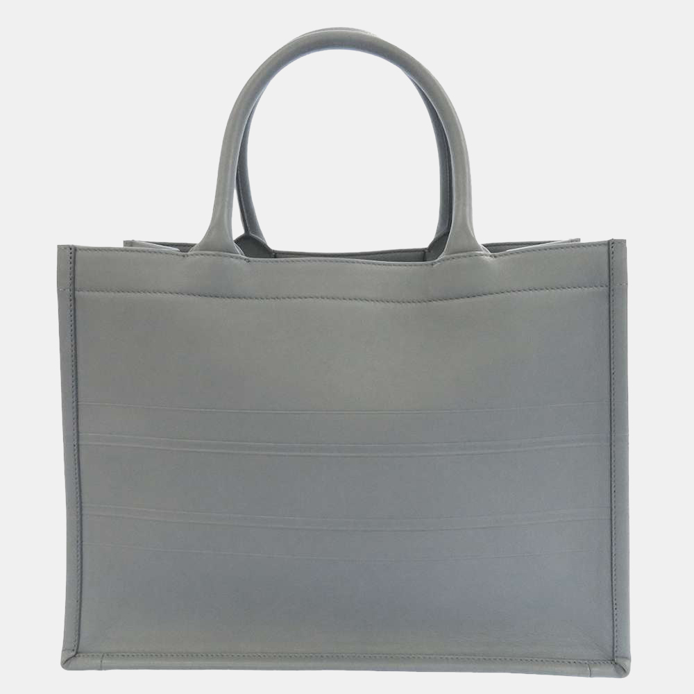 

Dior Grey Oblique Large Leather Book Tote Bag