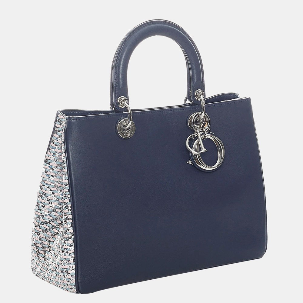 

Dior Blue/Silver Diorissimo Leather Satchel