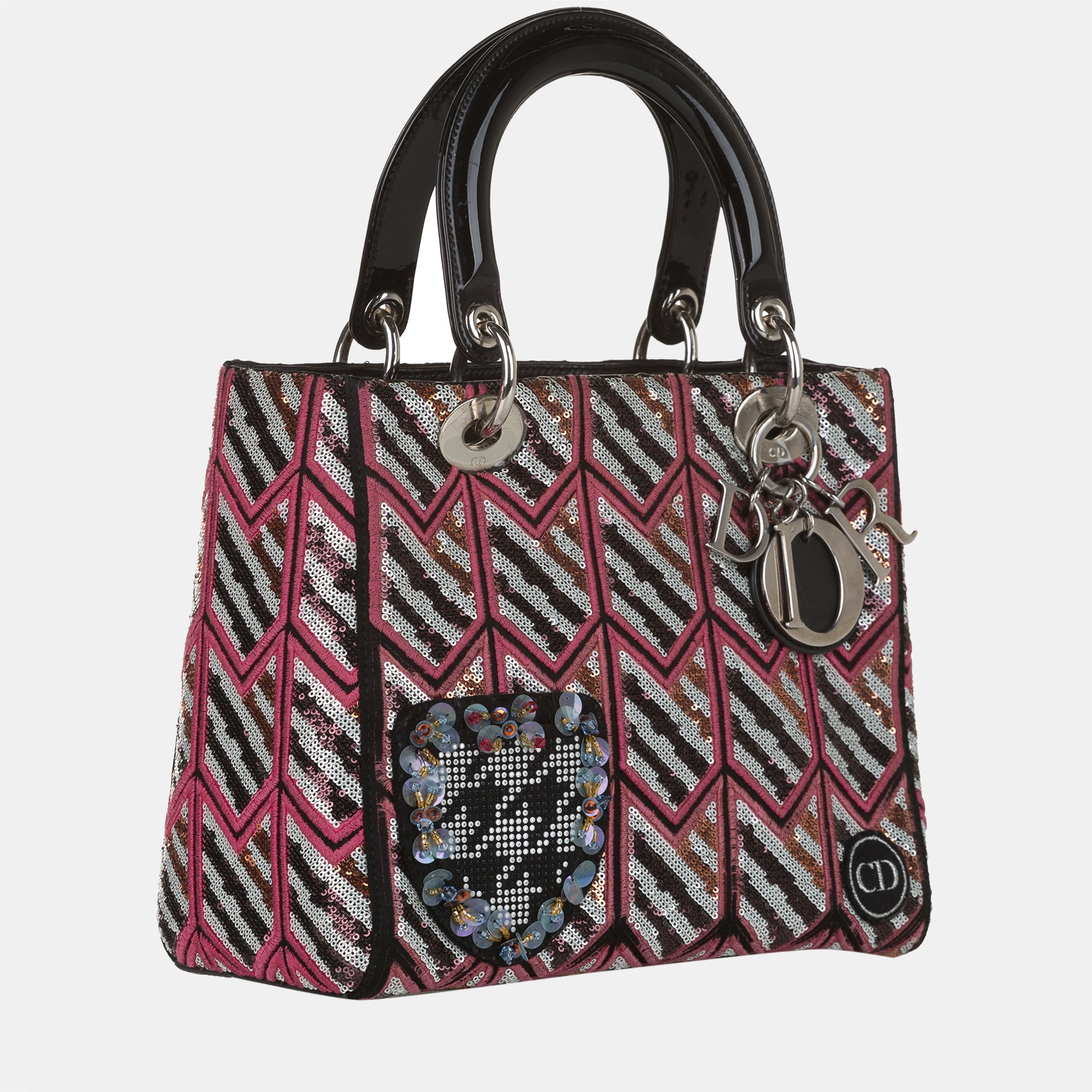 

Dior Black/Red Sequine Lady Dior Satchel