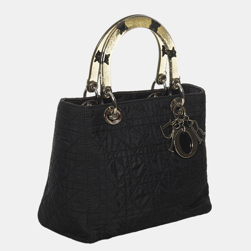 

Dior Black Medium Cannage Lady Dior Nylon Handbag