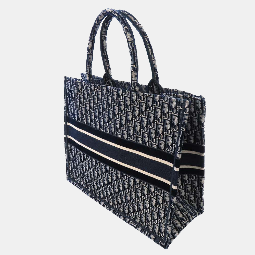 

Dior Blue Oblique Canvas Large Book Tote, Navy blue