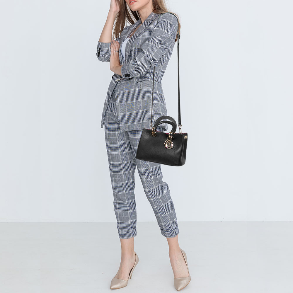 

Dior Black Grained Leather Mini Diorissimo Tote