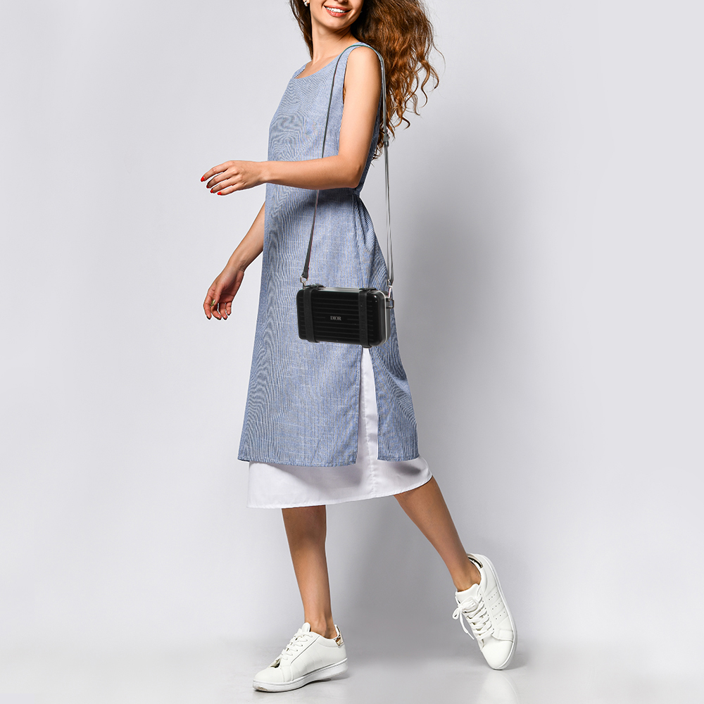 

Dior x Rimowa Black Metal Trunk Crossbody Bag