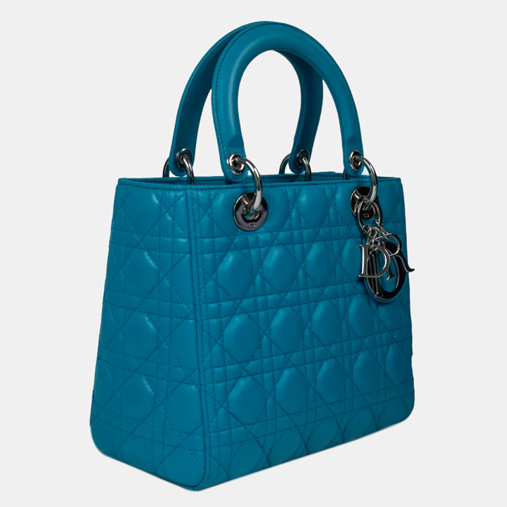 

Dior Blue Leather  Lady Dior Shoulder Bag