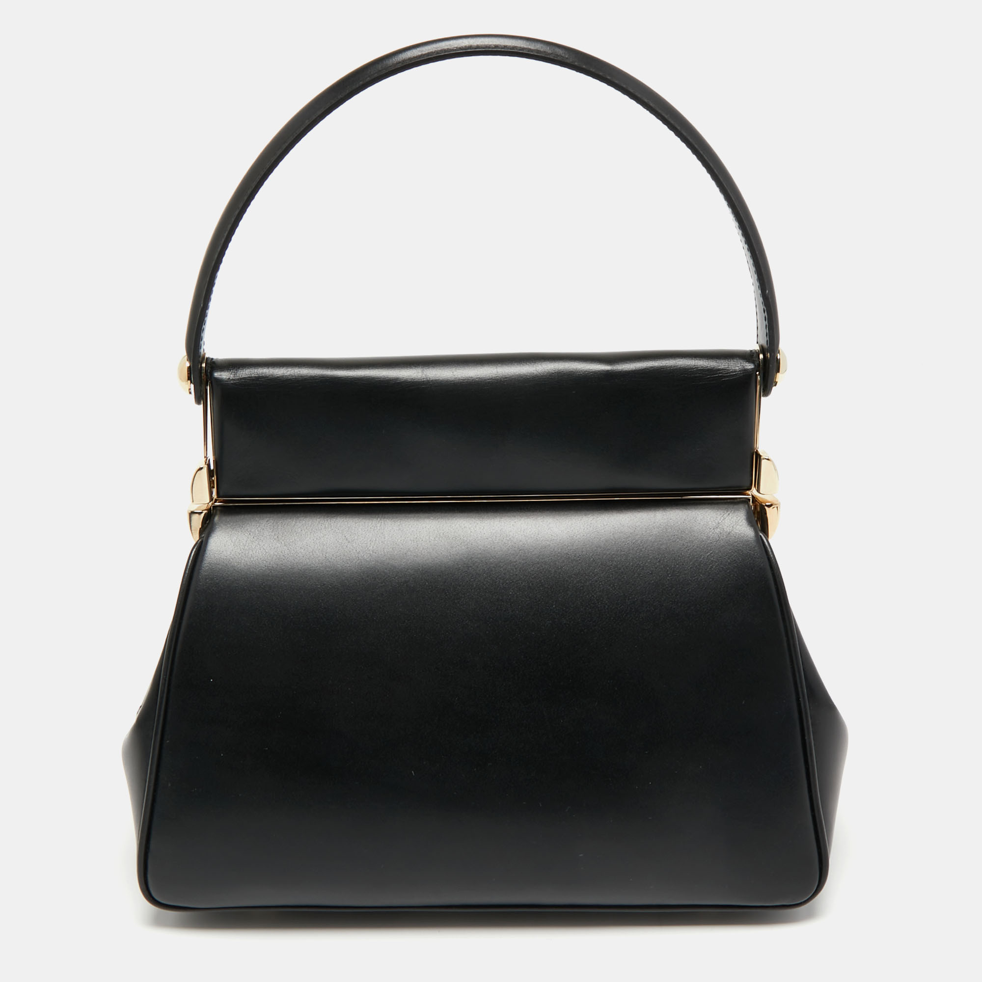 Pre Owned Dior Black Leather Babe Vanity Top Handle Bag