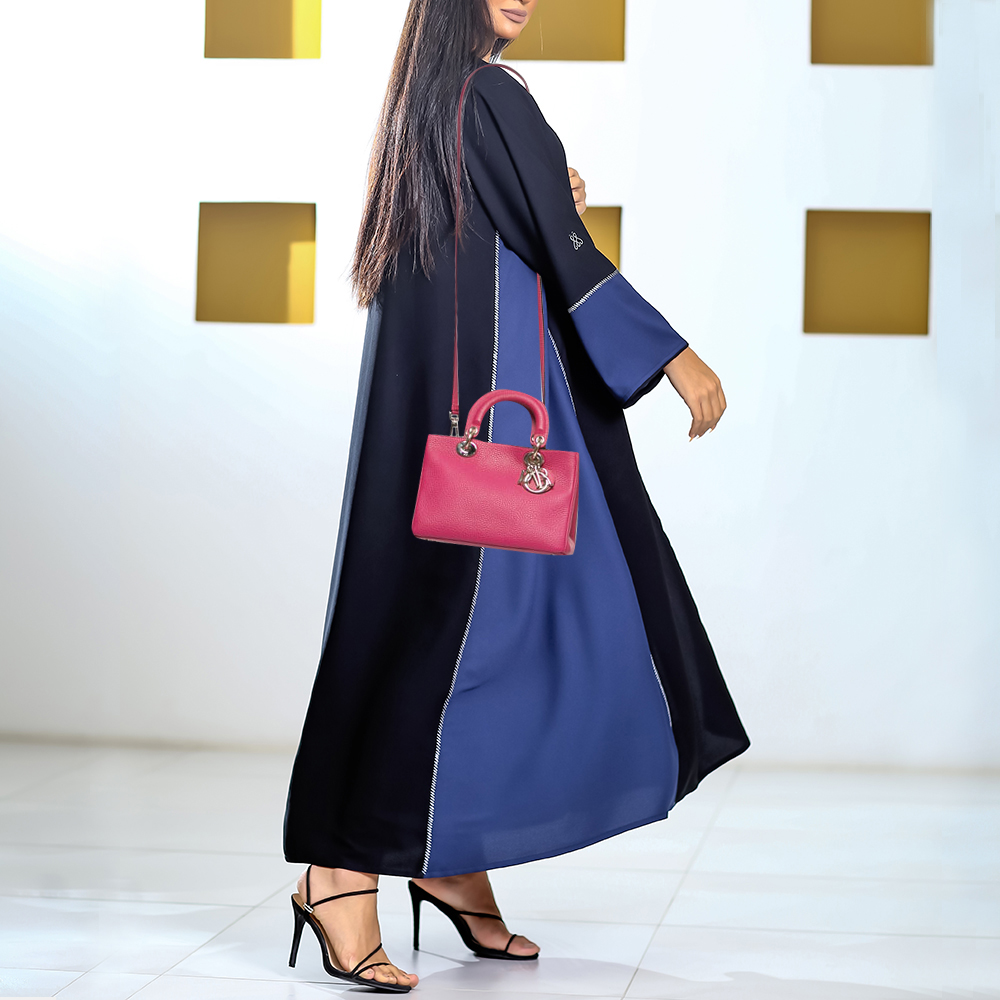 

Dior Pink Grained Leather Mini Diorissimo Tote