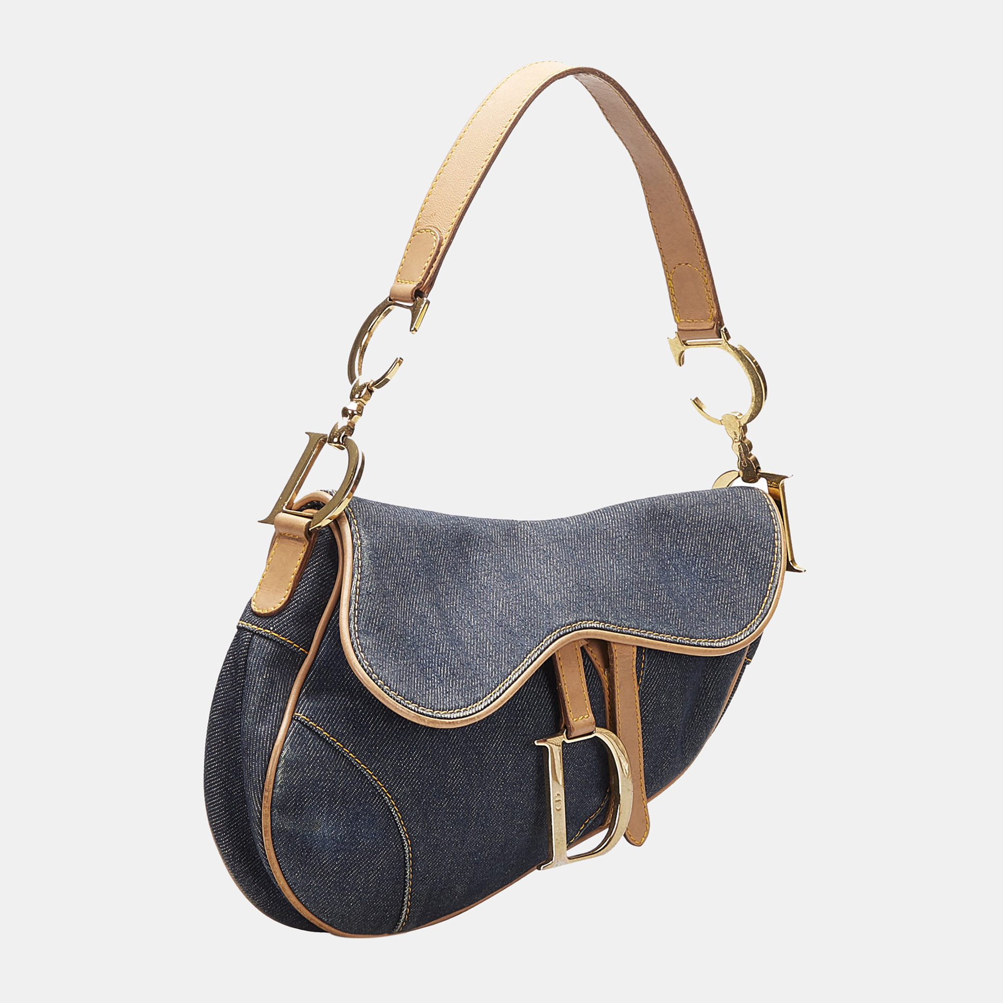 

Dior Blue Denim Saddle Bag