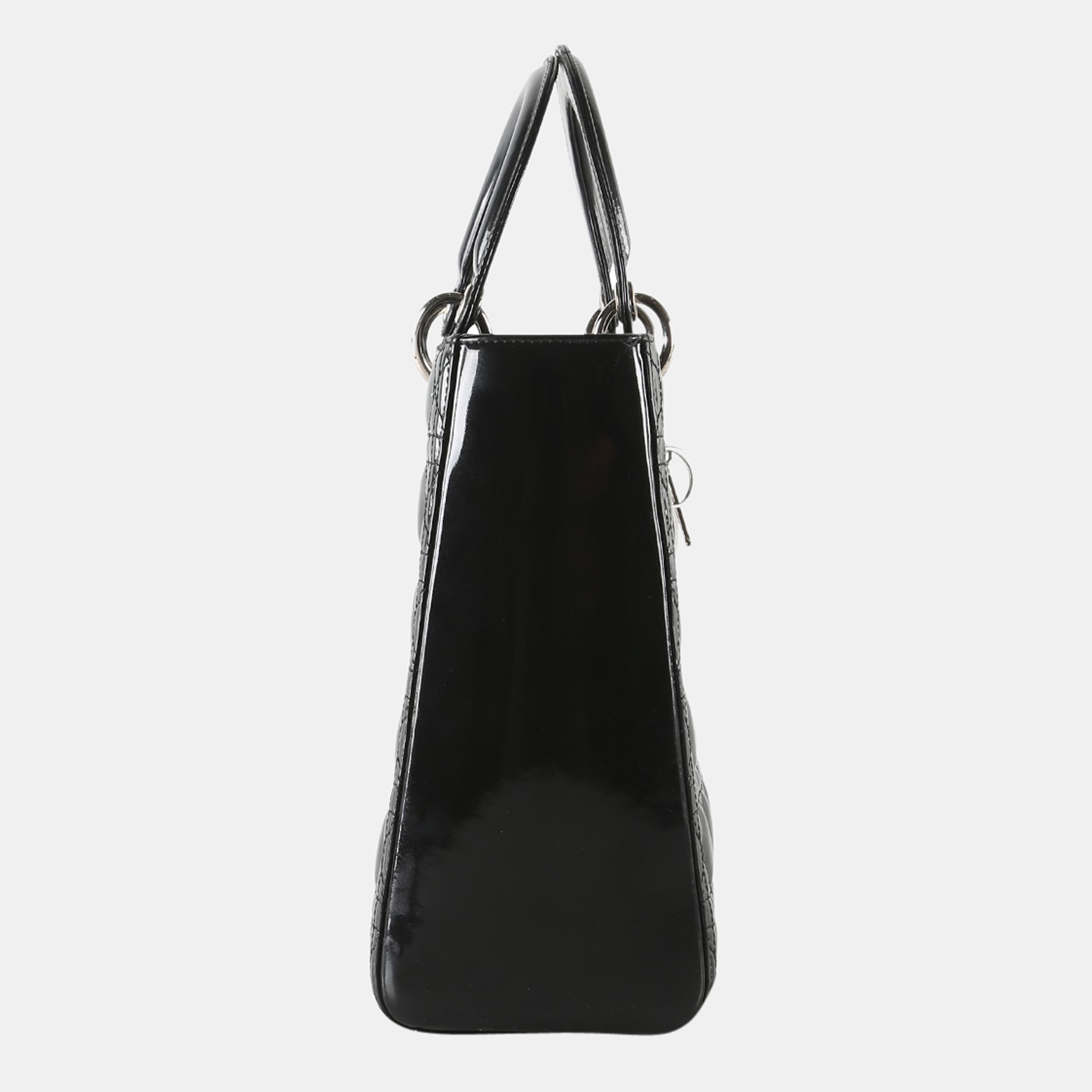 

Dior Black Cannage Patent Leather Large Lady Dior Tote Bag