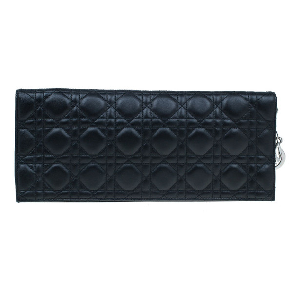 مملوكة مسبقًا Dior Black Lambskin Cannage Clutch