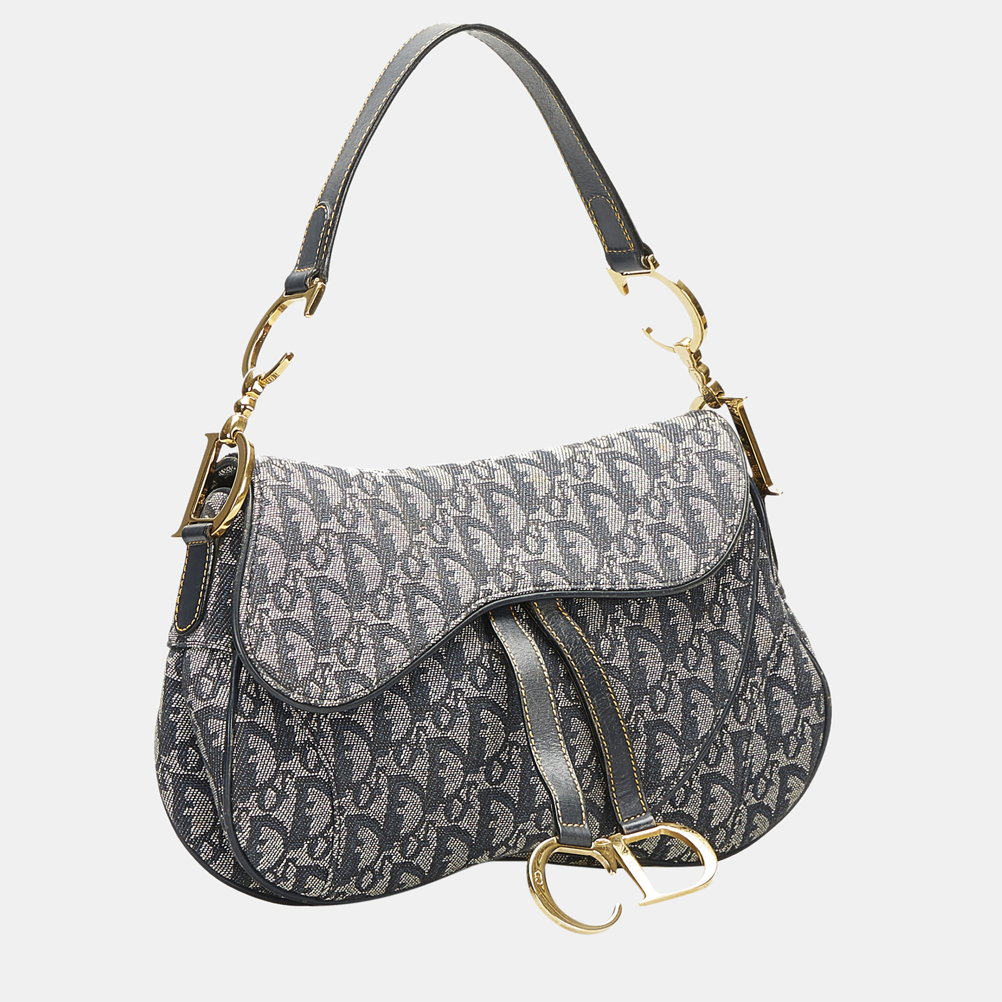 

Dior Blue Oblique Double Saddle