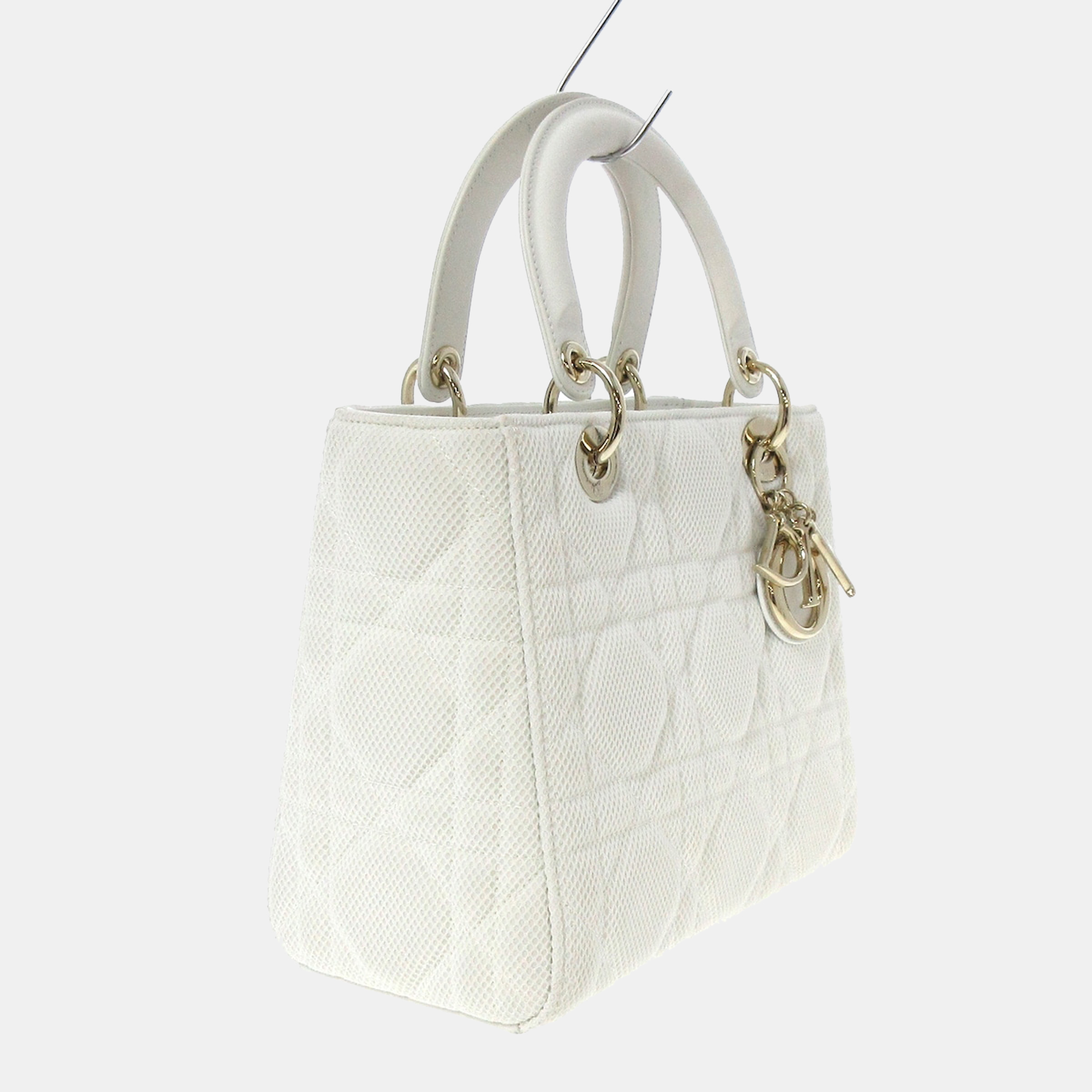 

Dior White Leather Lady Dior Bag