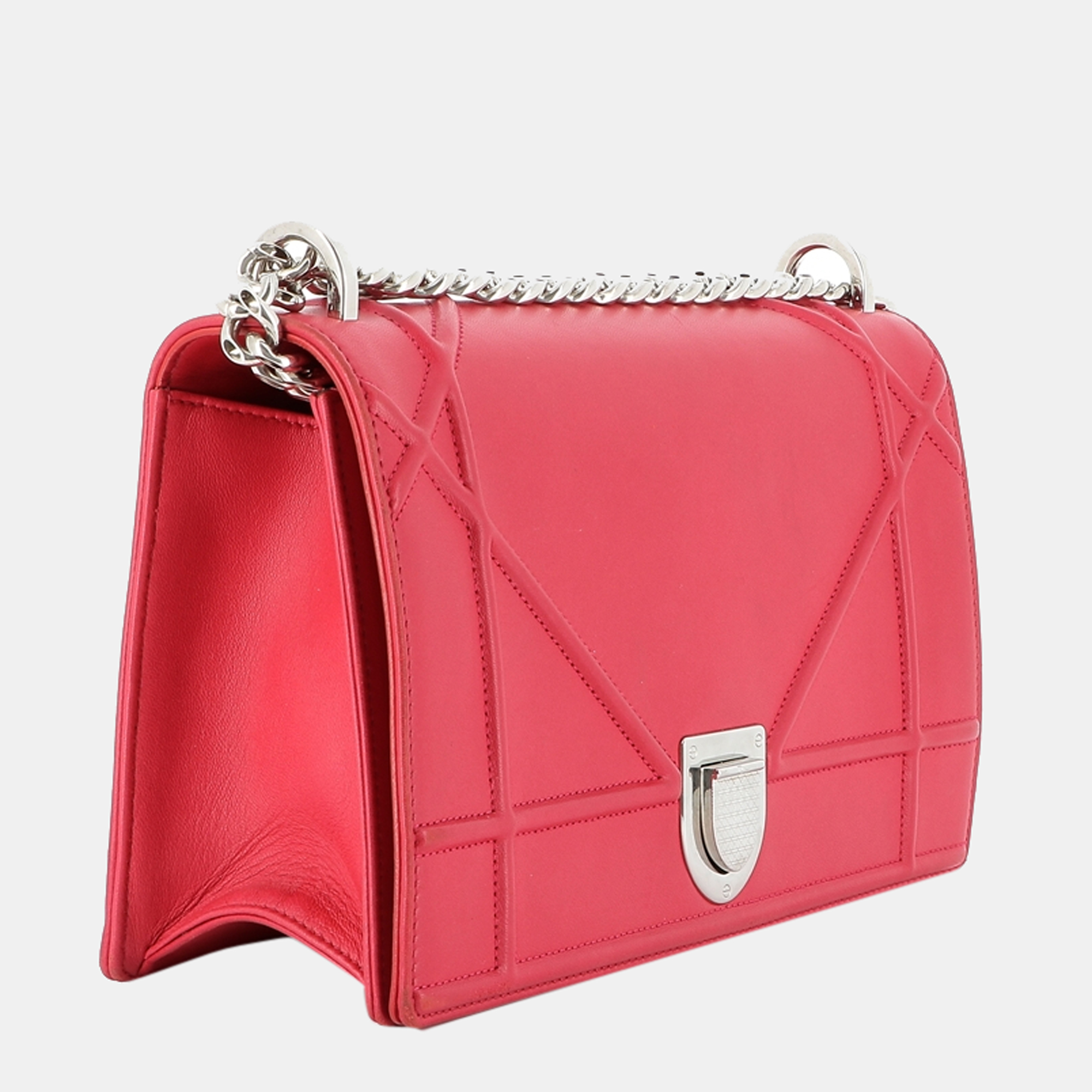 

Dior Red Leather Diorama Shoulder Bag