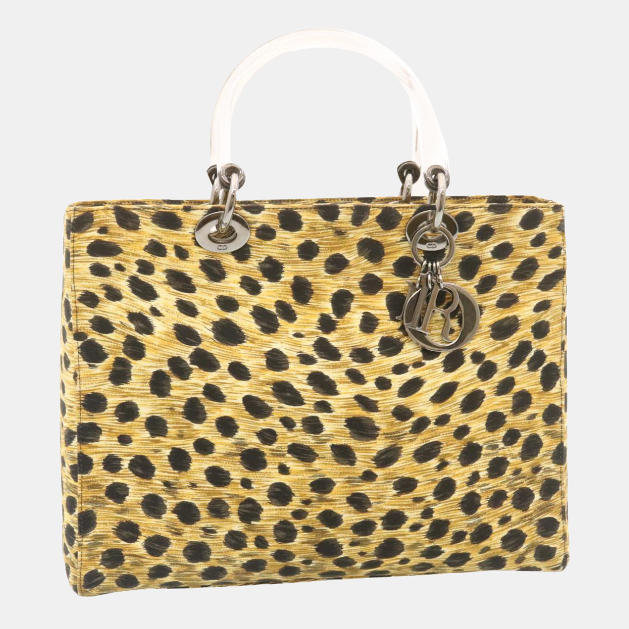 

Dior Yellow Leopard Print Lady Dior Handbag