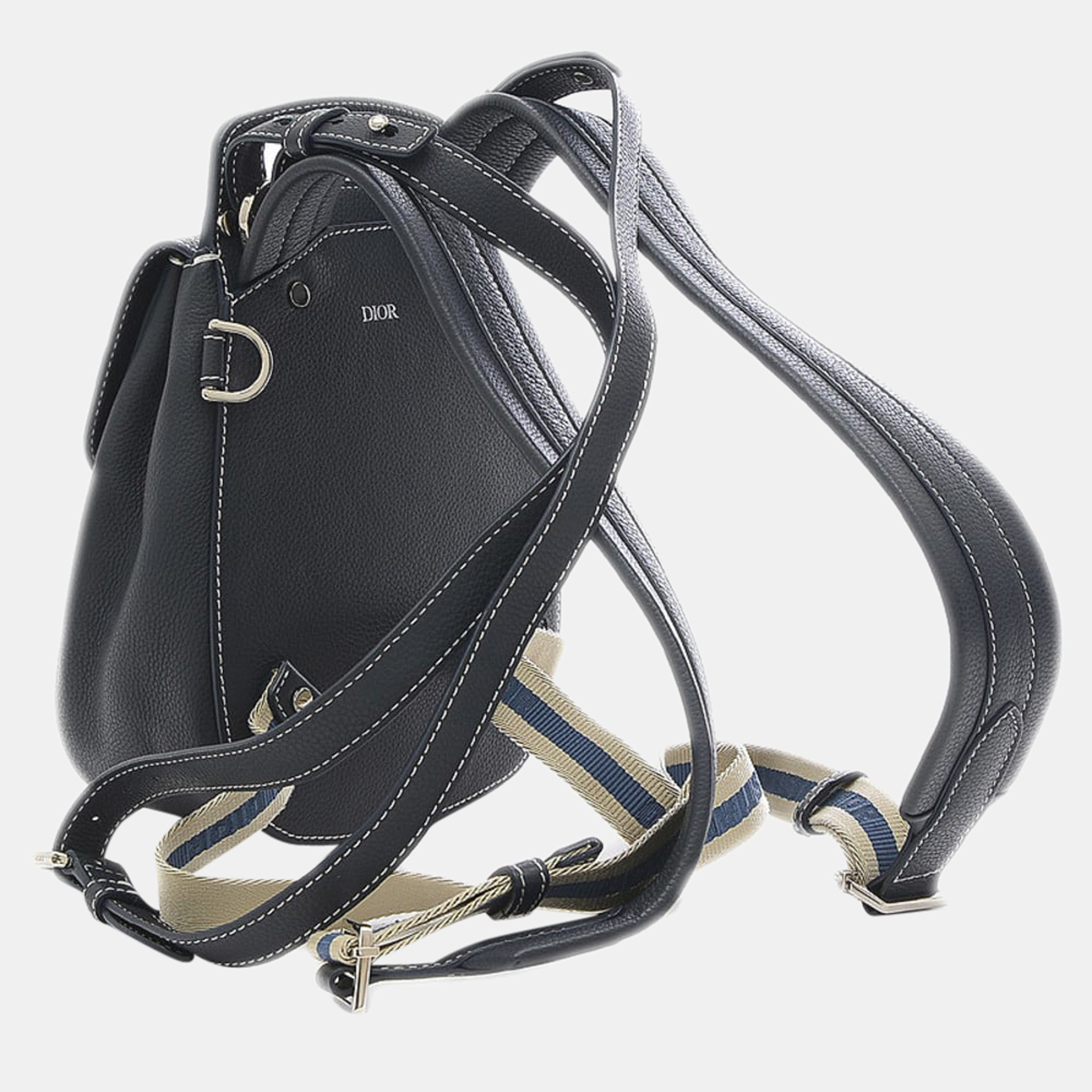 

Dior Navy Blue Leather Gallop Saddle Backpack