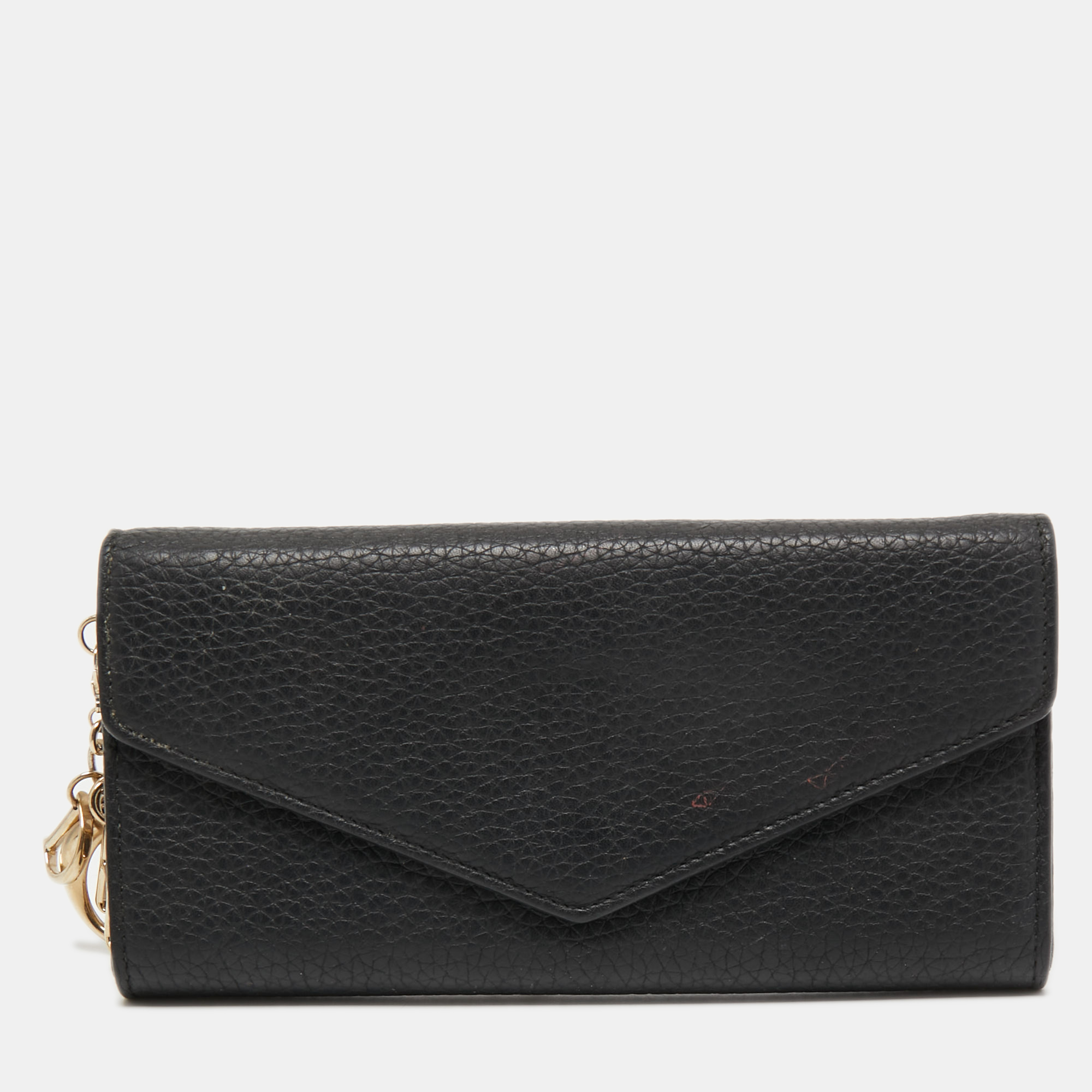 Pre-owned Dior Issimo Continental Wallet In Black