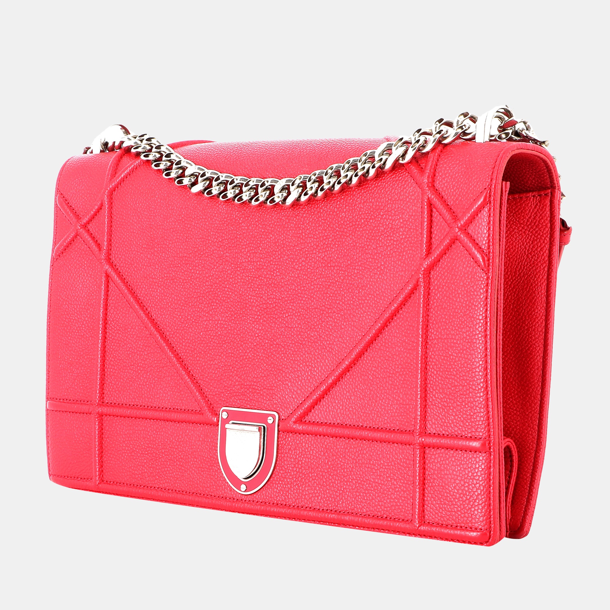 

Dior Red Leather  Diorama Shoulder Bag