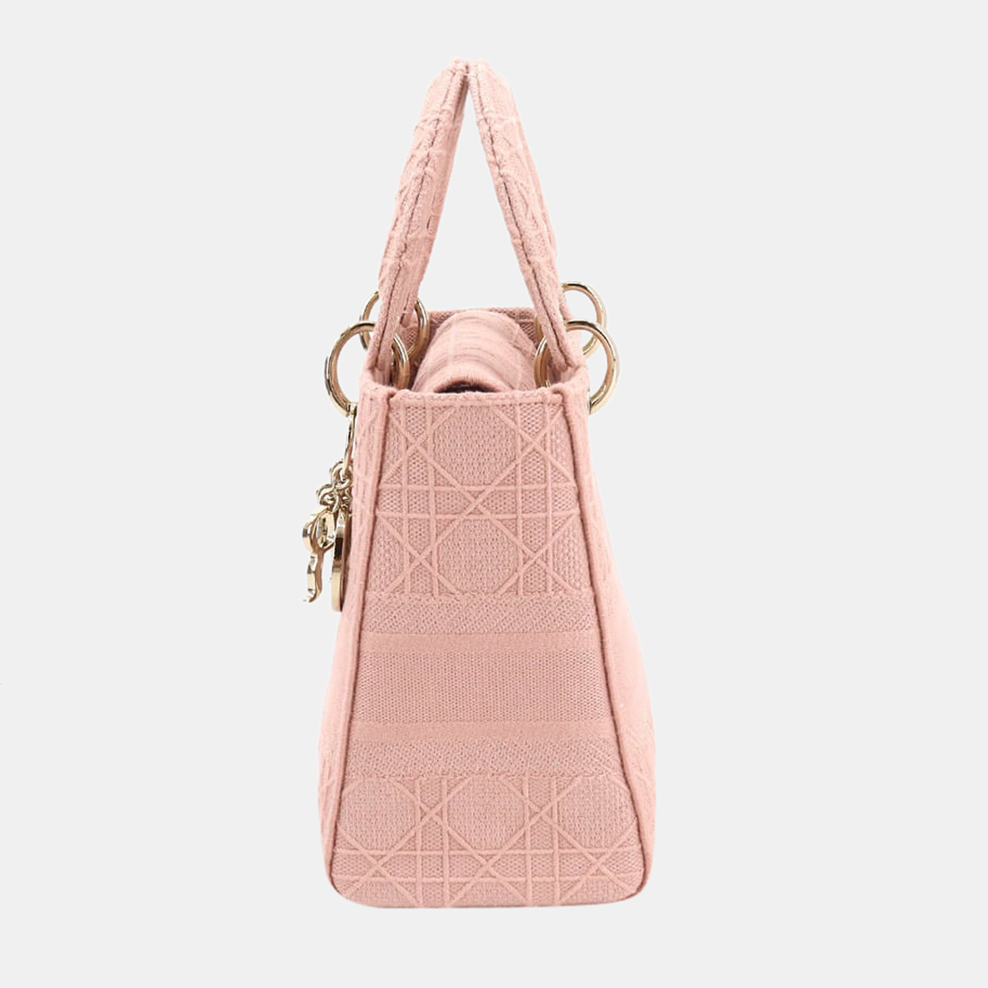 

Dior Pink Canvas Lady D-Lite Top Handle Bag