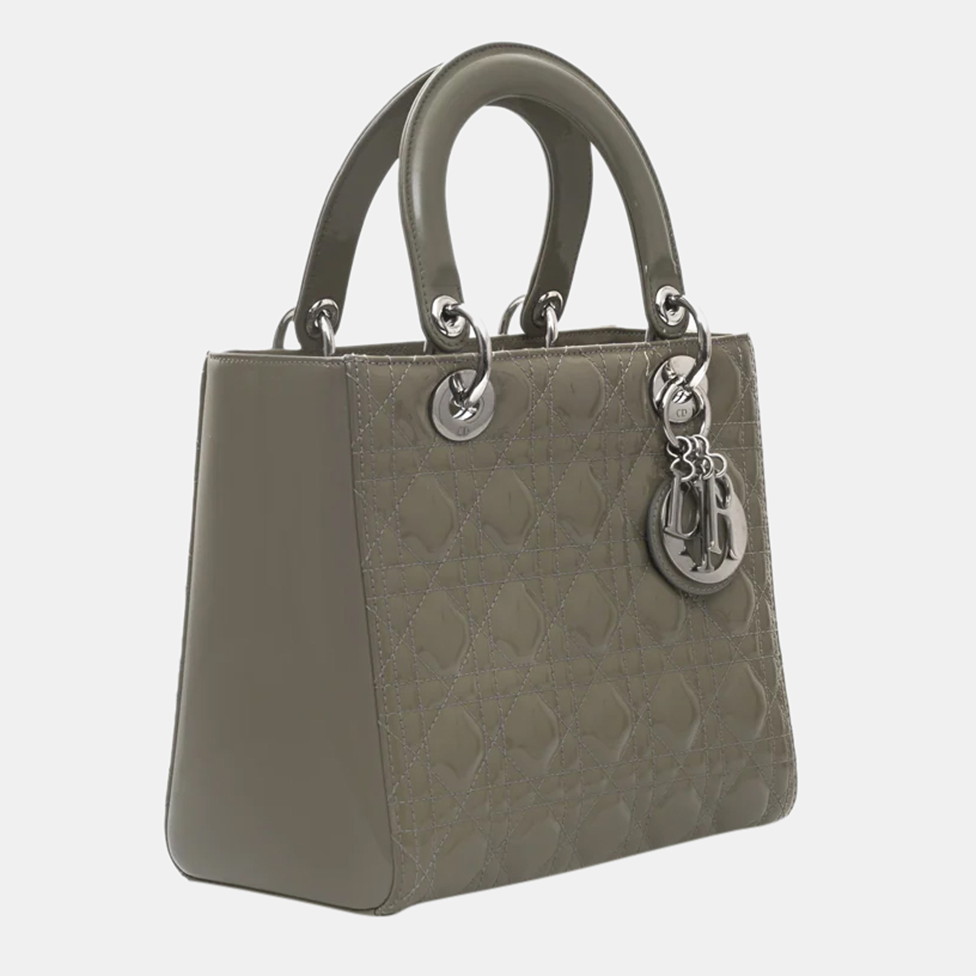 

Dior Lady Medium Shoulder bag in Green Patent leather