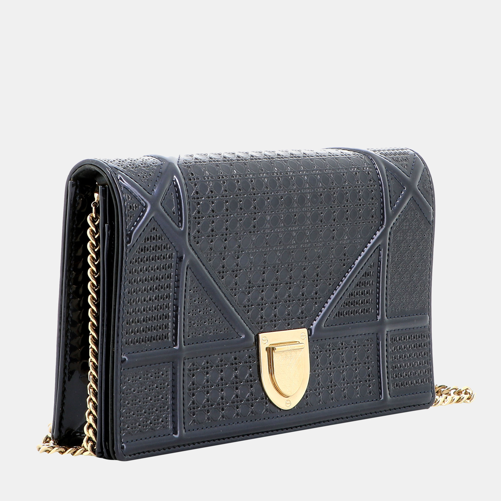 

Dior Blue Cannagae Leather Mini Diorama Chain Shoulder Bag
