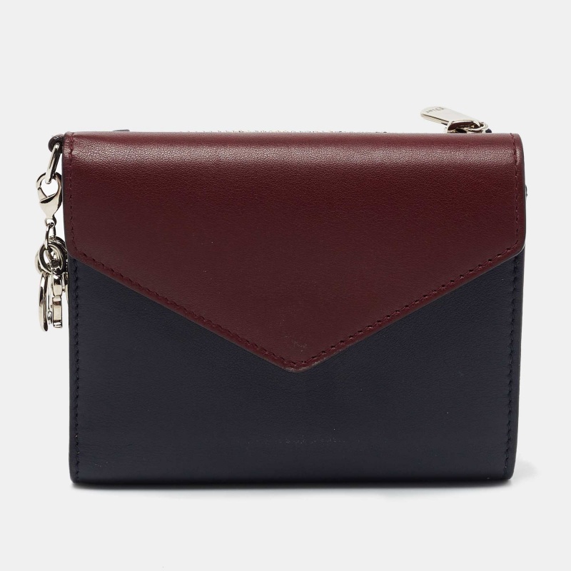 Pre-owned Dior Issimo Envelope Wallet In Burgundy