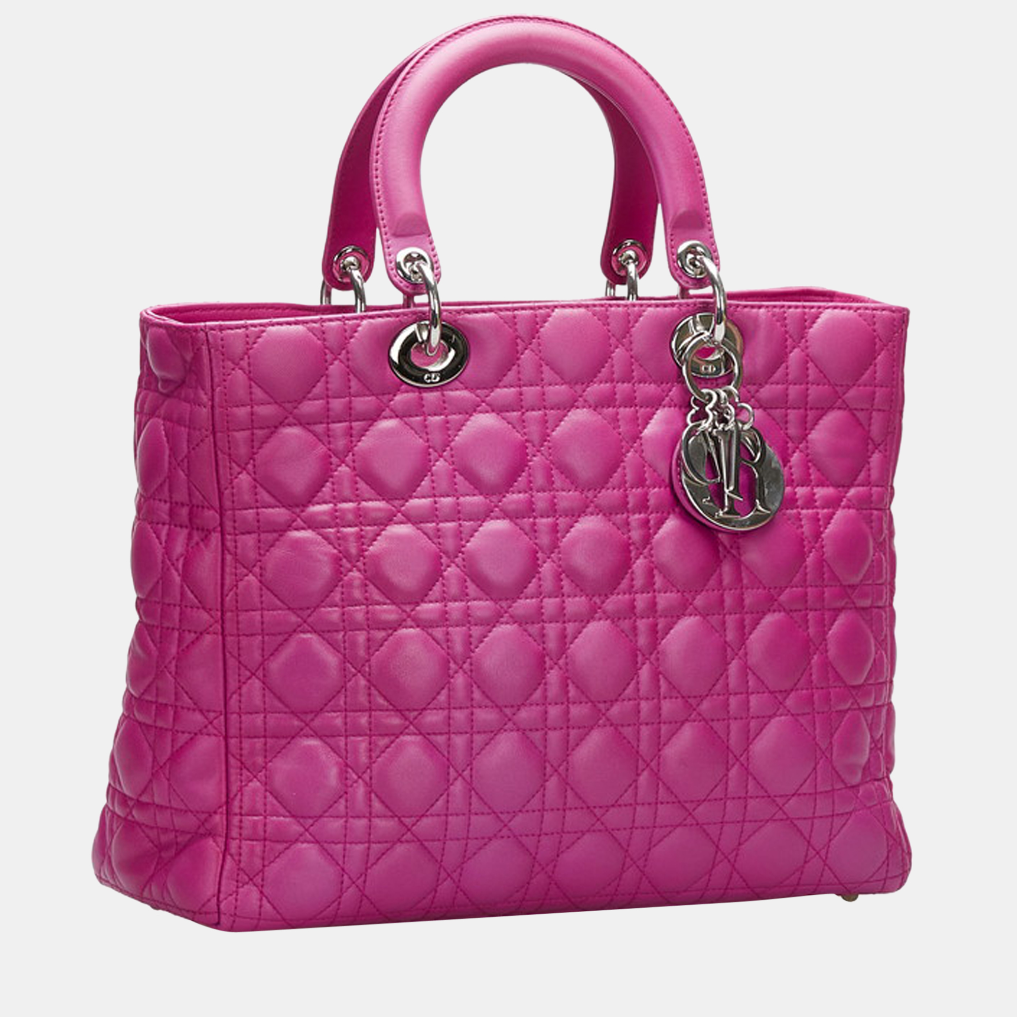 

Dior Pink Cannage Leather Large Lady Dior Tote Bag