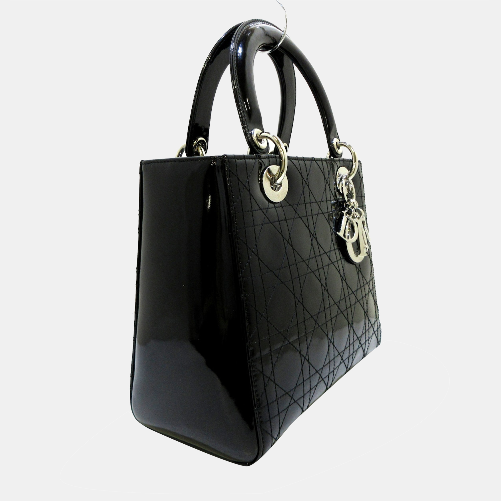 

Dior Black Patent leather Lady Dior Medium bag