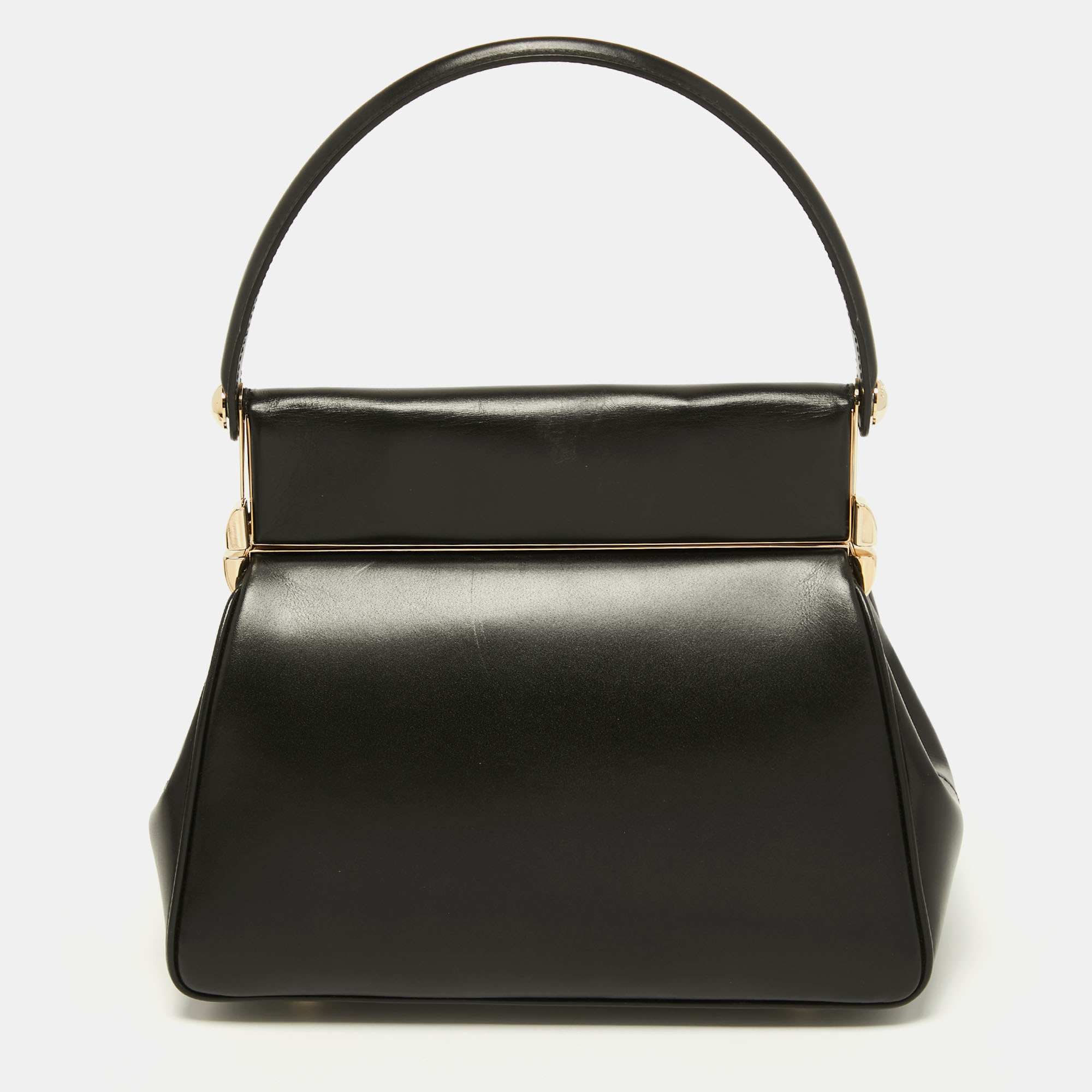 Pre Owned Dior Black Leather Babe Vanity Top Handle Bag