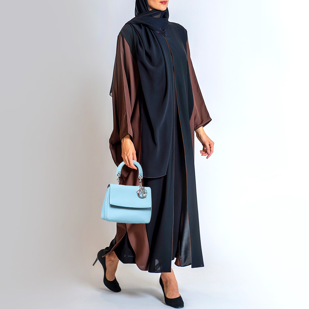 

Dior Sky Blue Leather Mini Be Dior Top Handle Bag