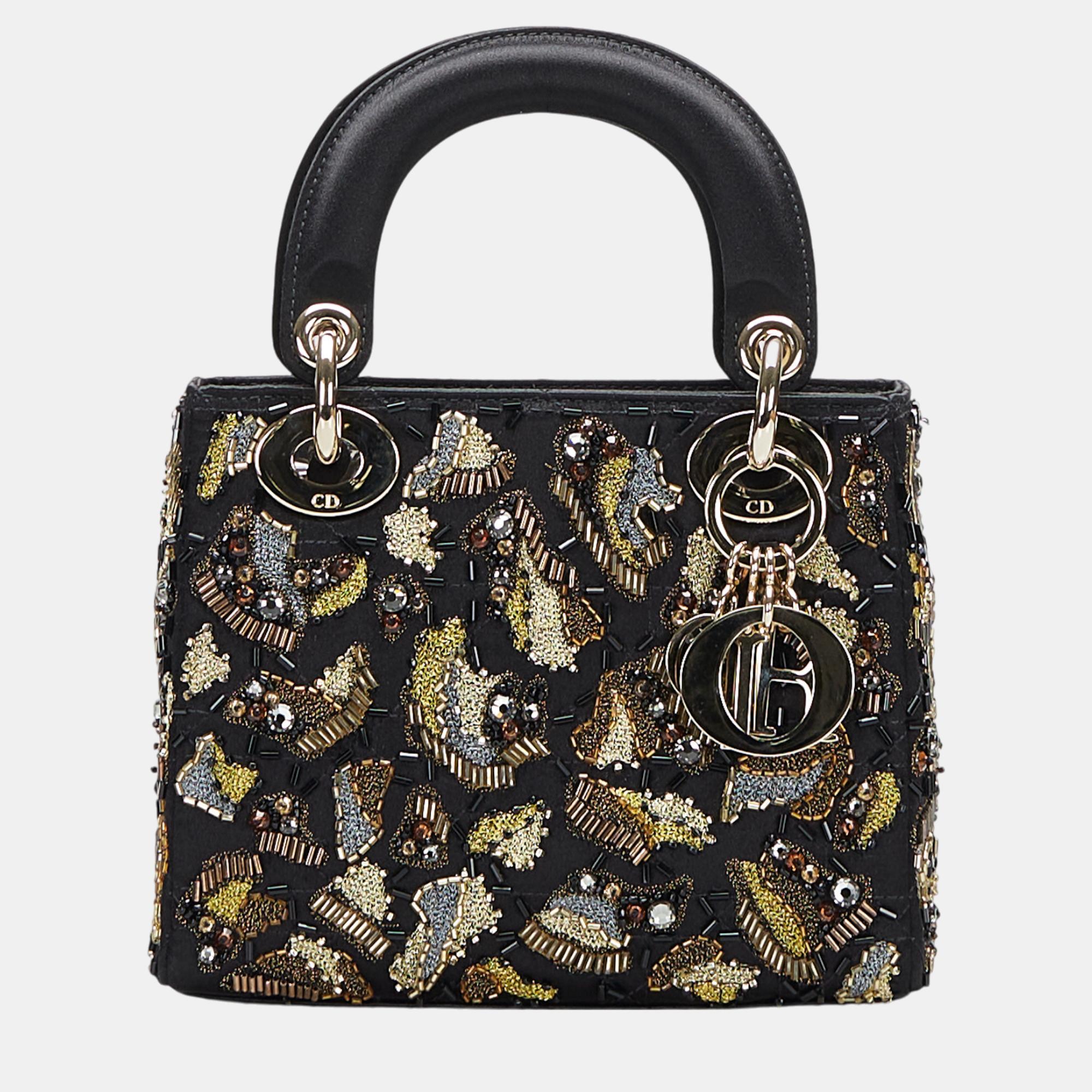 

Dior Black/Multi Mini Lady Dior Bijou
