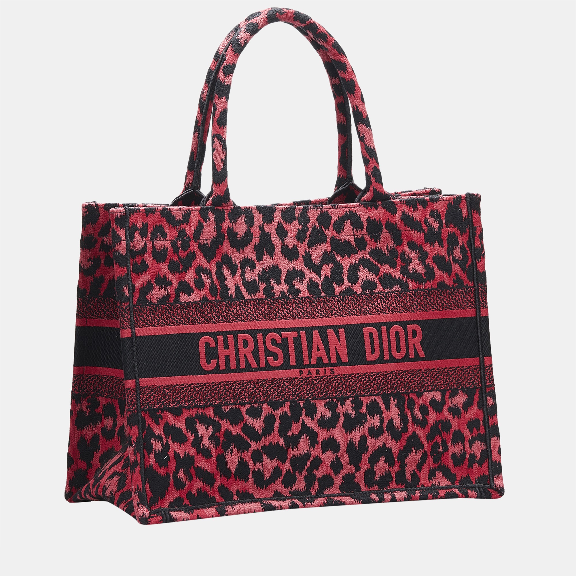 

Dior Black/Red Leopard Mizza Book Tote