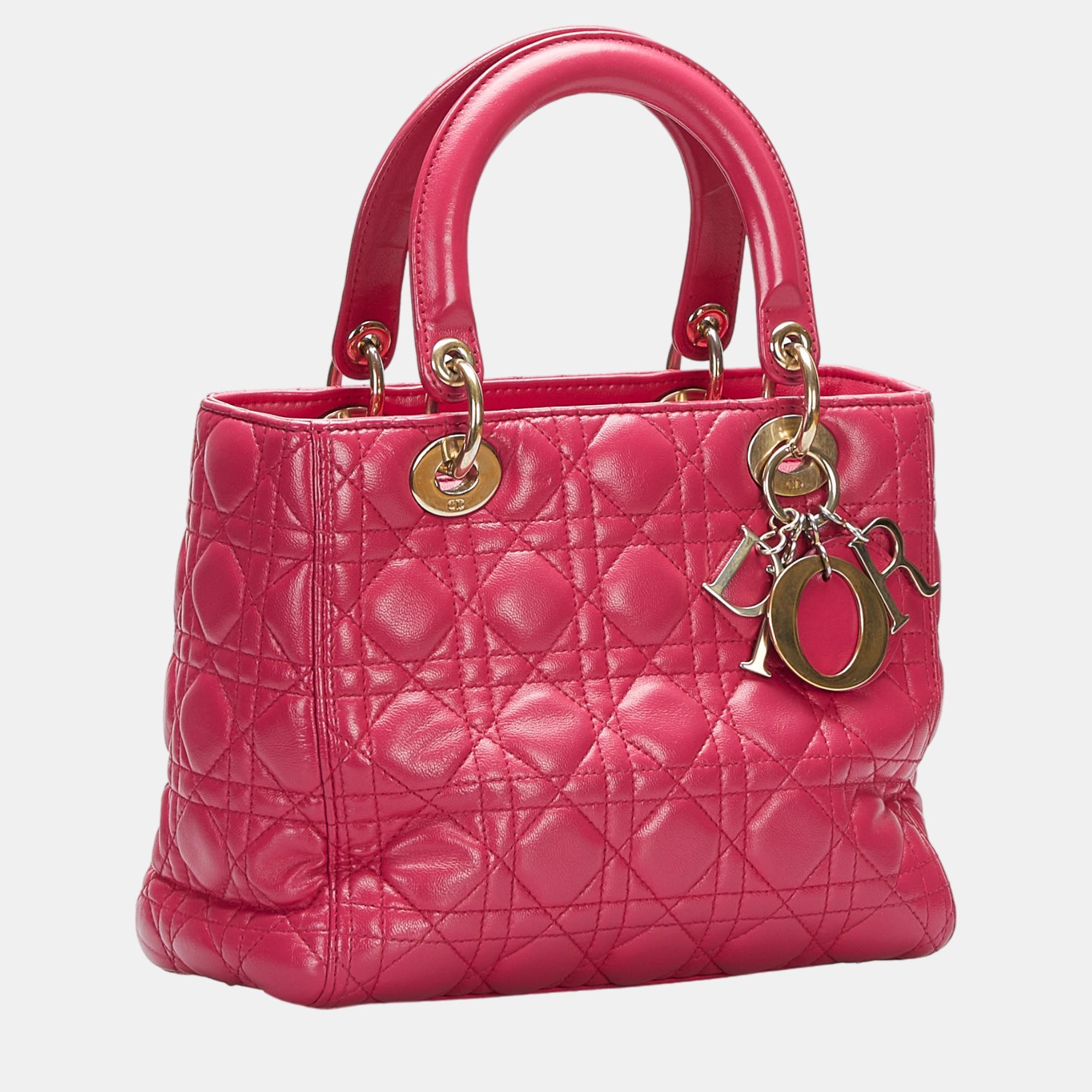 

Dior Pink Medium Cannage Lady Dior