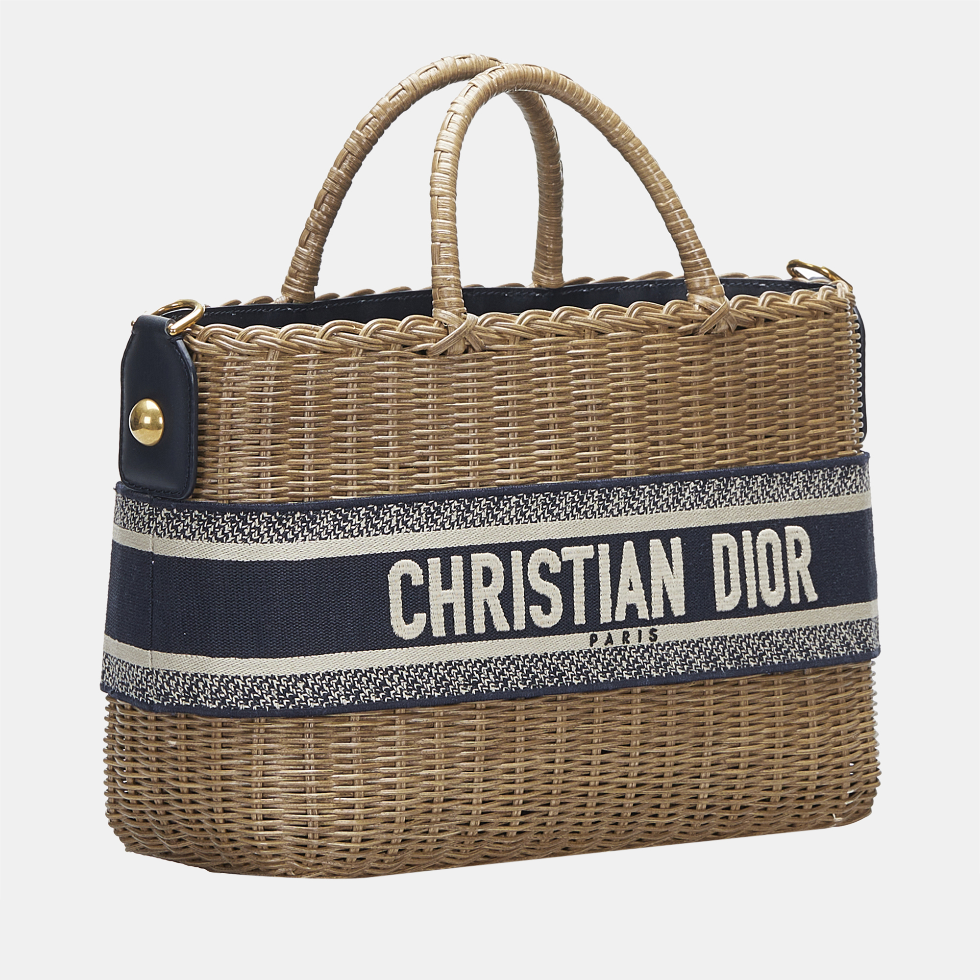 

Dior Beige/Brown Oblique Wicker Basket Bag