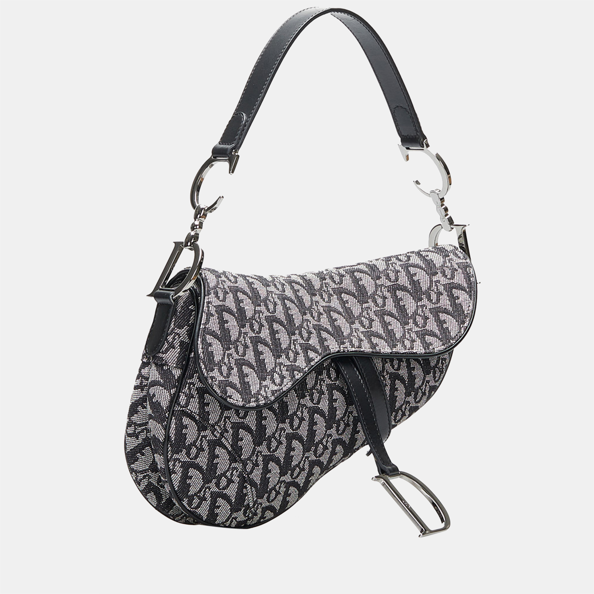 

Dior Black/Grey Oblique Saddle Bag