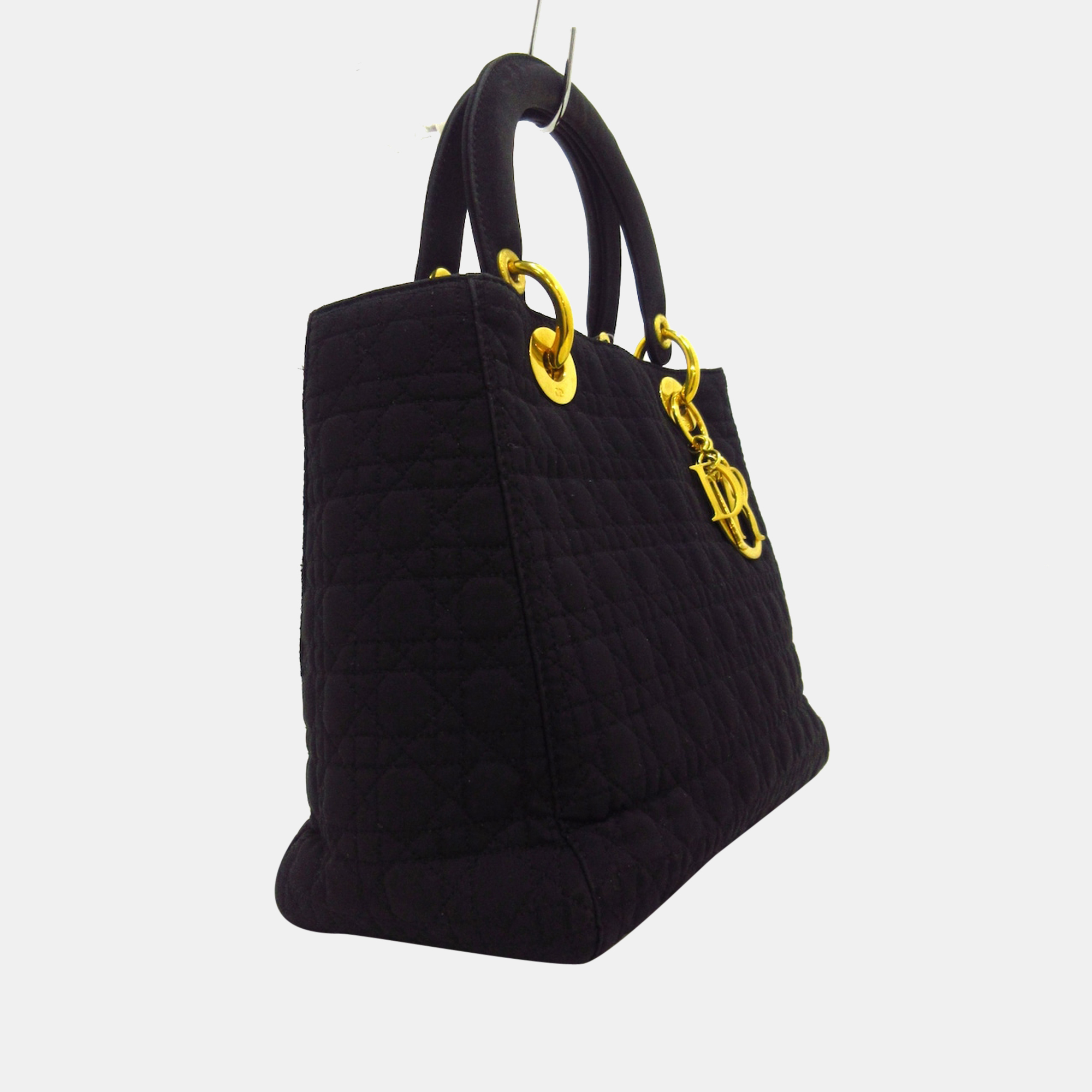 

Dior Black Fabric  Lady Dior Tote Bag