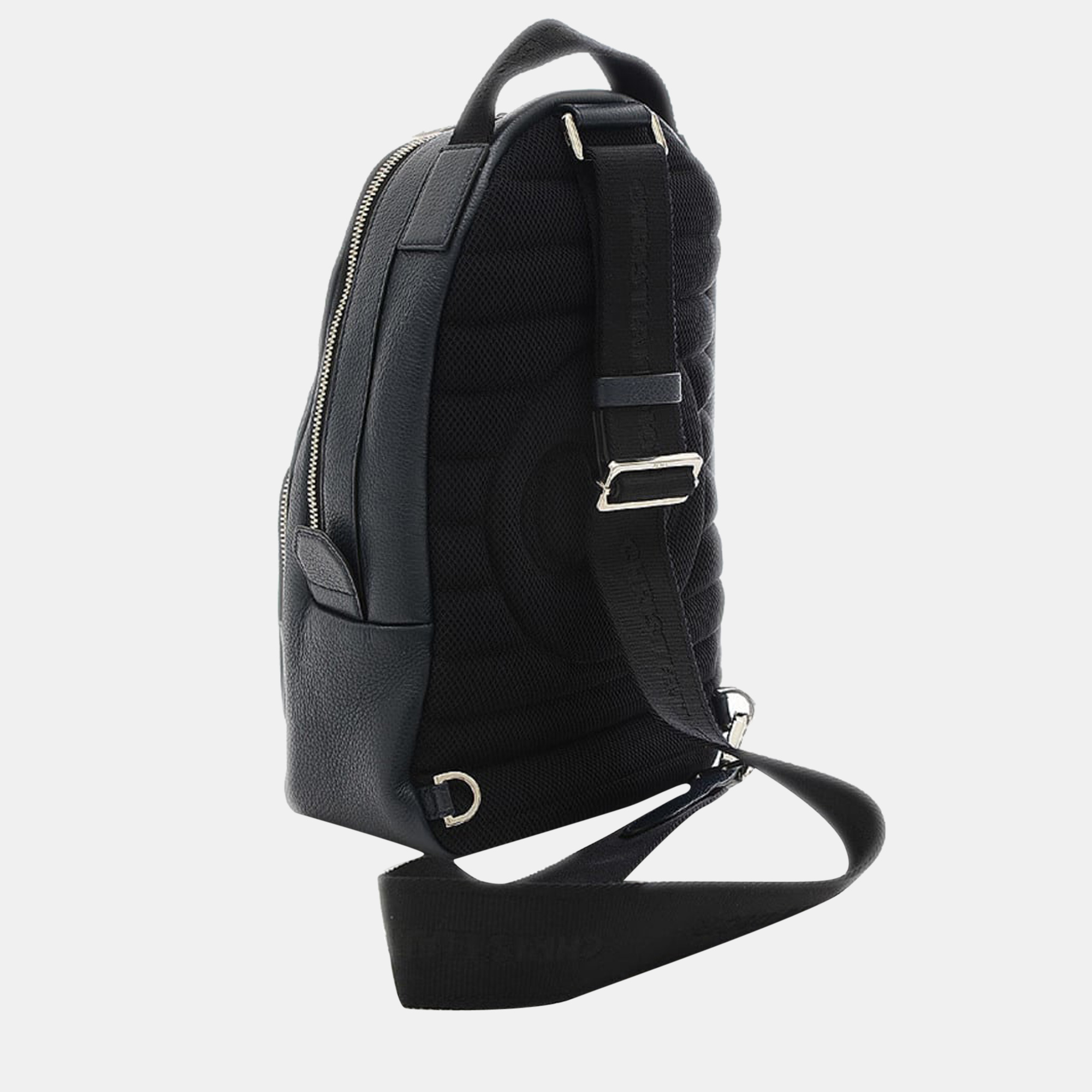 

Christian Dior x Shawn Stussy Black Leather Year Of The Ox Sling Backpack Bag, Navy blue