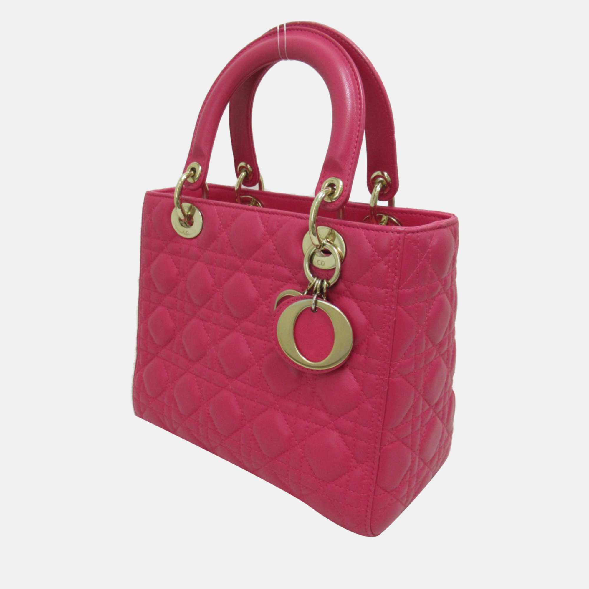 

Dior Pink Cannage Leather Medium Lady Dior Tote Bag